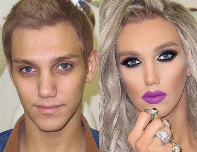 Male Makeup Artist Transforms a young man Into Maya Diab