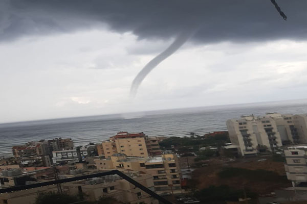 In Video: Air whirlwind spotted in Khalda Lebanon