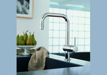 Elegant stainless steel look making headlines SuperSteel kitchen faucets from GROHE