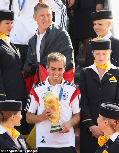 Victorious German team celebrating in Berlin
