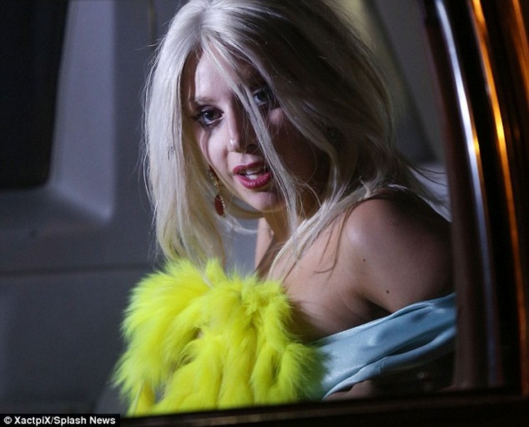 Lady Gaga exposes her breast while filming in NYC