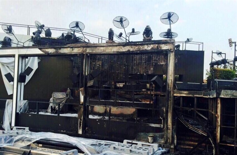 Famous SKYBAR Beirut has burnt down