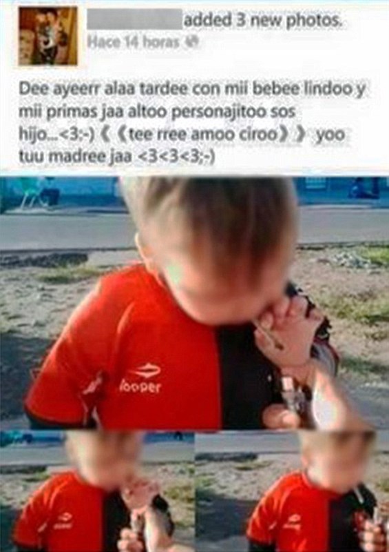 Mother posts images of her son drinking alcohol and smoking drugs