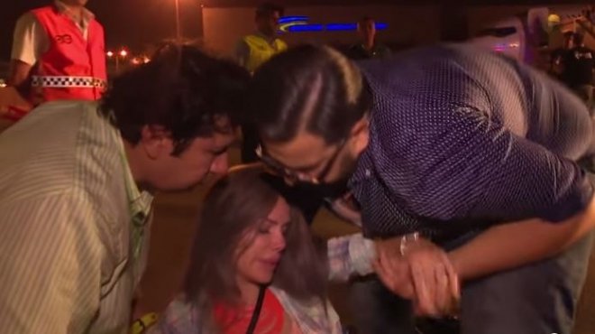 Nicole Saba faints after a scary prank in Hoboot Edtrary
