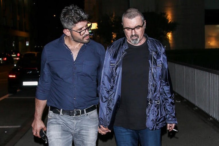 George Michael spotted on rare outing with boyfriend Fadi Fawaz