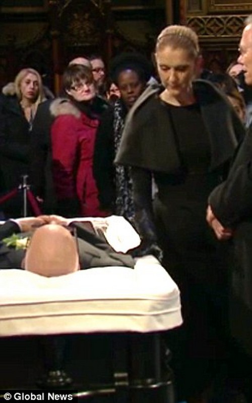 Celine Dion mourns husband René Angélil at open casket visitation