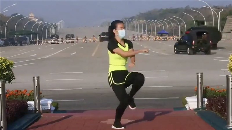 Viral video: Myanmar woman dances as coup unfold behind her back