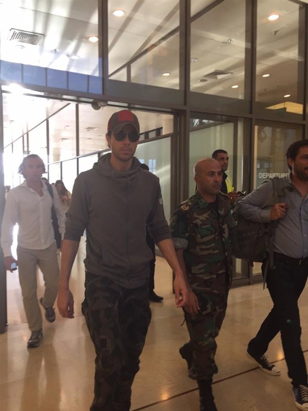 Enrique Iglesias flying over the Lebanese Territories