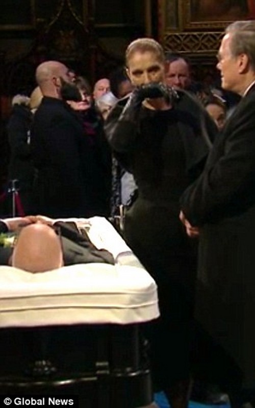 Celine Dion mourns husband René Angélil at open casket visitation