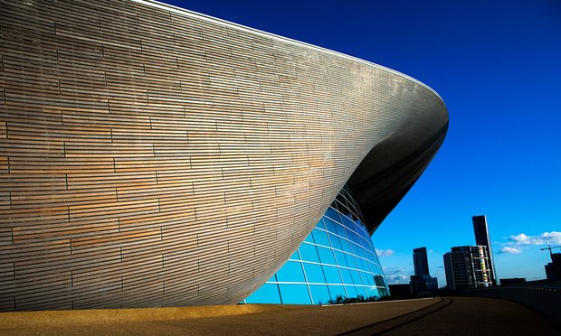 The London aquatics centre built for the 2012 Olympic Games