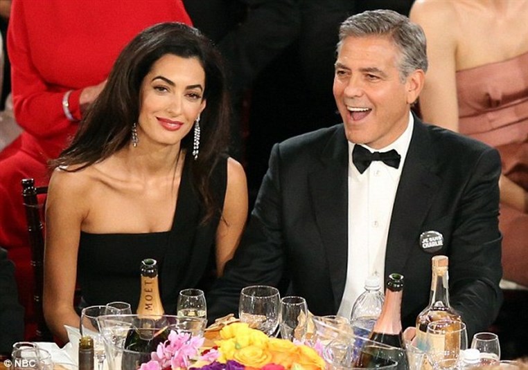 Couldnt be prouder to be your husband: George Clooney tells wife Amal Alamuddin in front of Millions during Golden Globes