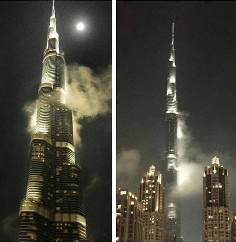 Fog, clouds, condensation... around Burj Khalifa
