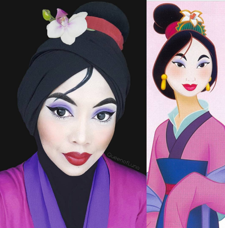 Artist uses her hijab and her amazing makeup skills to transform into Disney princesses