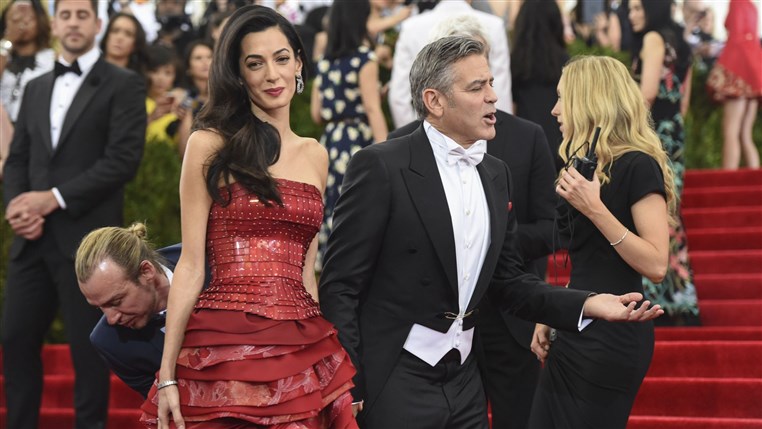 About that crimson Margiela gown Amal Clooney wore to the Met Gala