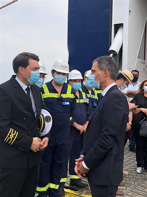 French President Emmanuel Macron praised the commitment of French companies and NGOs
