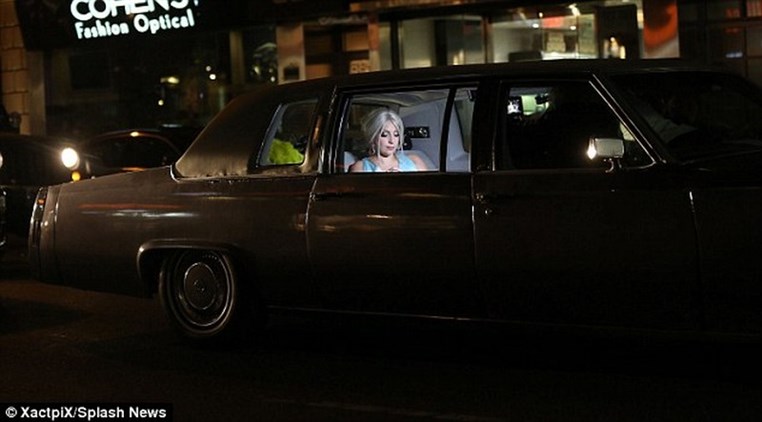 Lady Gaga exposes her breast while filming in NYC