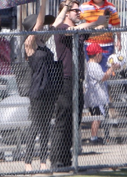 Angelina Jolie & Brad Pitt Share a Kiss at Shiloh & Zaharas Soccer Game