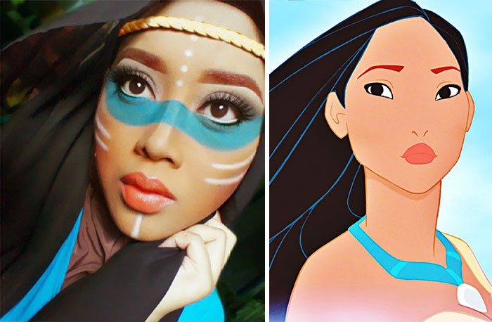 Artist uses her hijab and her amazing makeup skills to transform into Disney princesses