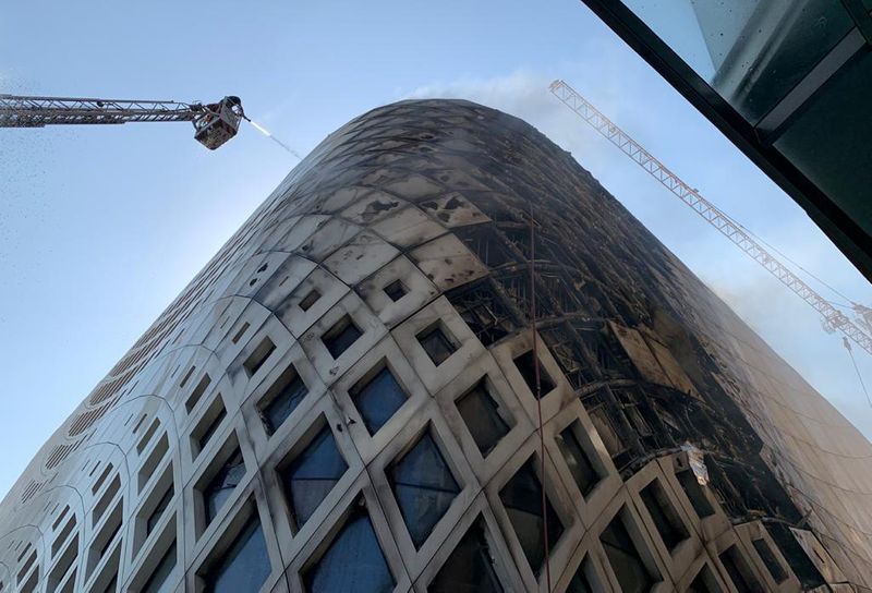 In Video: Firefighters extinguish blaze in iconic Beirut building