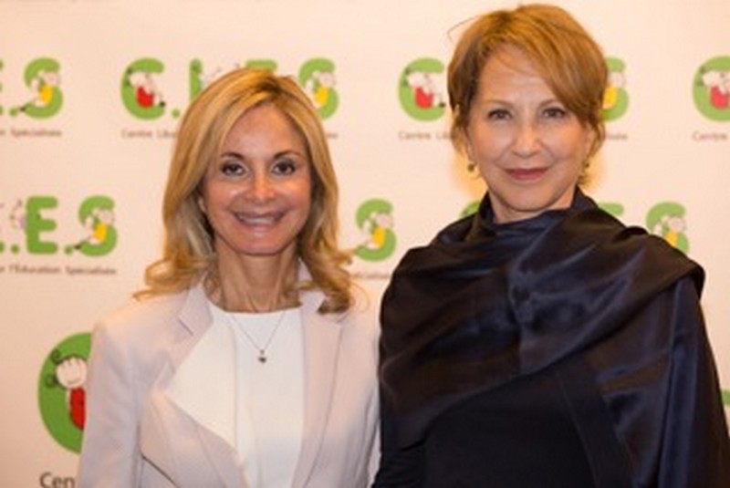 Nathalie Baye and Carmen Chahine Debbane in Brussels  for a theatre evening organized by CLES