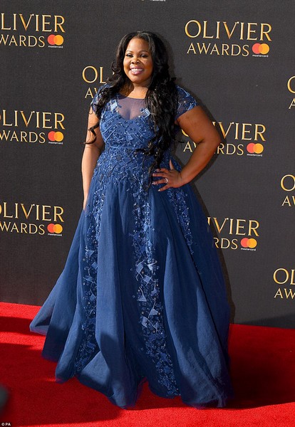 Amber Riley in a Tony Ward dress at the Olivier Awards 2017