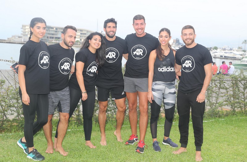 Yoga session with 'adidas Runners Beirut'