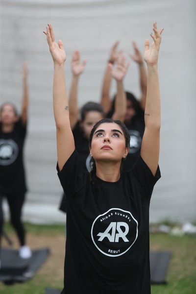 Yoga session with 'adidas Runners Beirut'