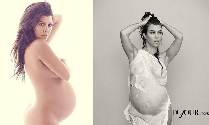 Pregnant Kourtney Kardashian Poses Nude For DuJour Magazine
