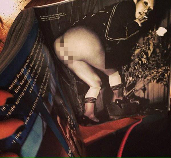 Kim Kardashian Bends Over and Flashes Her Bare Butt for Love Magazine