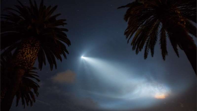 SpaceX launch lights up California sky