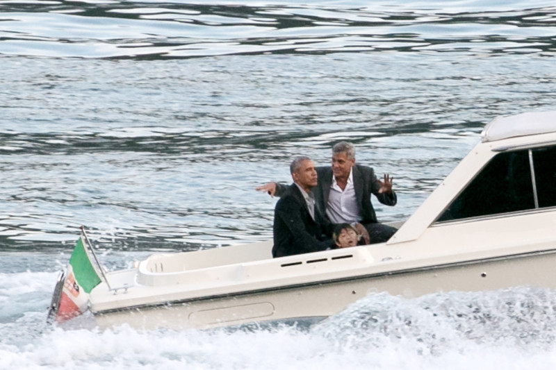 Barack and Michelle Obama Double Date With George and Amal Clooney at Lake Como