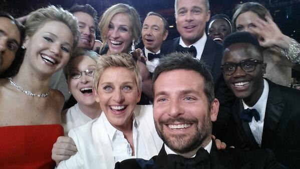 Ellen DeGeneres Epic Selfie at the Oscars