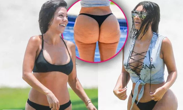 Kim and Kourtney Kardashian Strip Down to Bikinis in Mexico