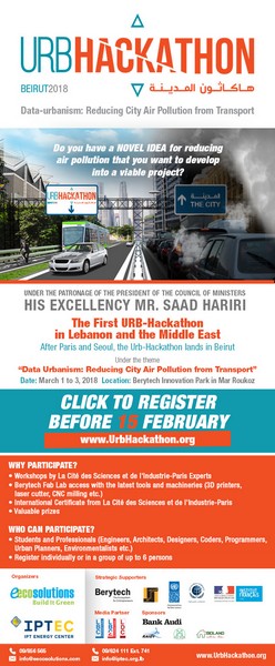 THE URB-HACKATHON LAUNCHED IN LEBANON Theme:Data-Urbanism: Reducing City Air Pollution from Transport