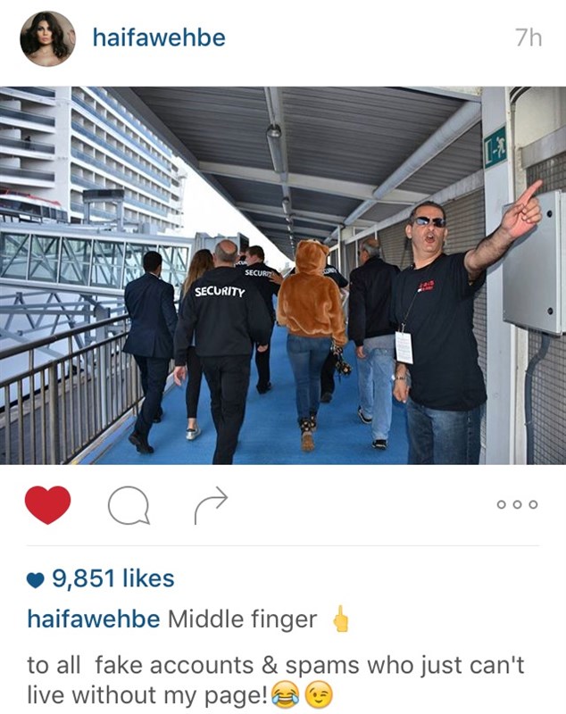 In Pictures : Haifa Wehbe Throws Up the Middle Finger