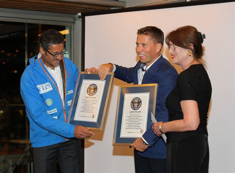Maxime Chaya Celebrates His World Record,  Set for Rowing the Indian Ocean in under 58 Days  
