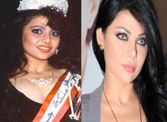 Haifa Wehbe as runner up in  Miss Lebanon