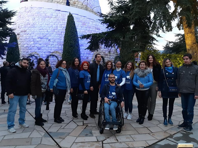 Our Lady of Lebanon in Blue for World Autism Day by the AAA - Autism Awareness Association