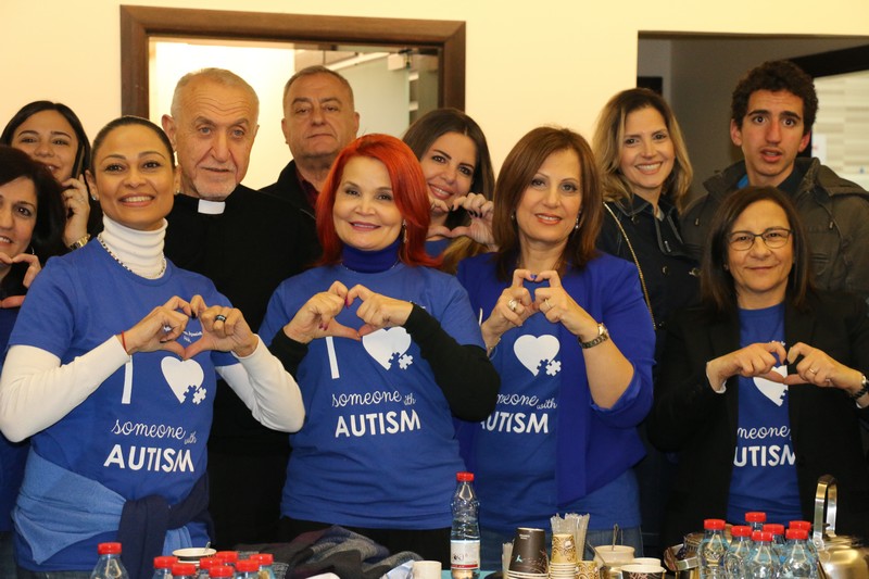 Our Lady of Lebanon in Blue for World Autism Day by the AAA - Autism Awareness Association