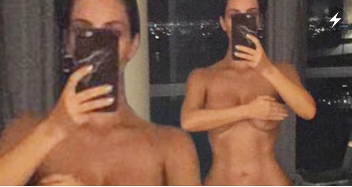 She's at it again! Kim Kardashian poses completely naked in racy selfies.
