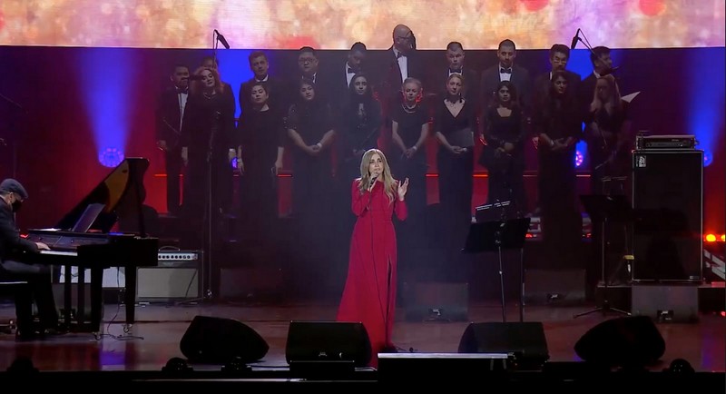 French Lebanese singer Tania Kassis performed with her orchestra at Expo 2020 Dubai