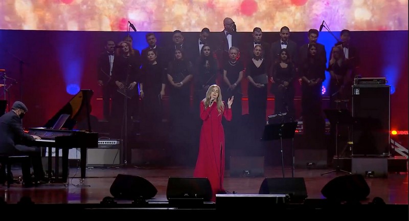 French Lebanese singer Tania Kassis performed with her orchestra at Expo 2020 Dubai