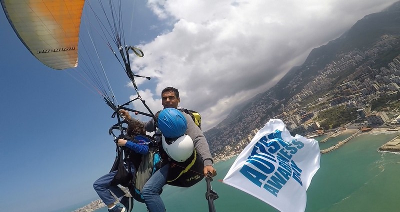 On the World Autism Awareness Day Jad Paragliding over Jounieh and Proves that abilities are stronger than disabilities