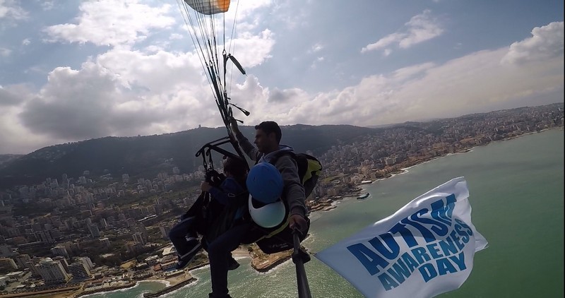 On the World Autism Awareness Day Jad Paragliding over Jounieh and Proves that abilities are stronger than disabilities
