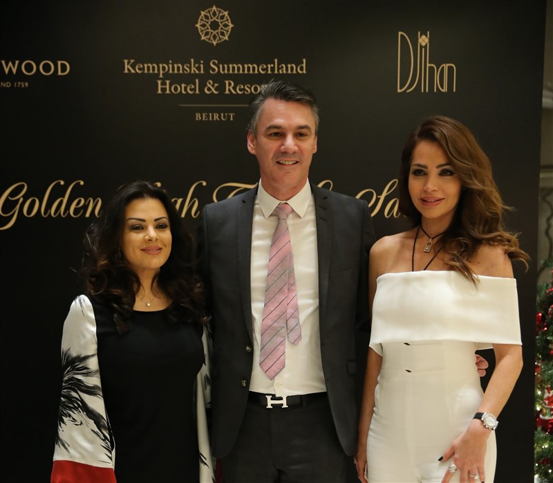 Kempinski Summerland Hotel and Resort- official Golden High tea event with a display of both Wedgwood and Djihan