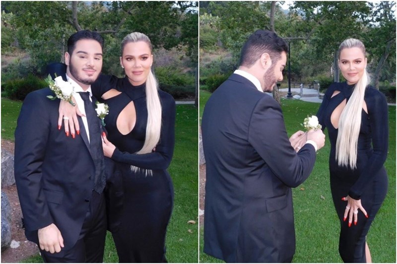 Khloe Kardashian attends her first prom with a fan