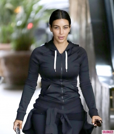 Kim Kardashian goes make-up free as she hits the gym