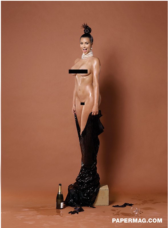 Here is Another Photo Of Kim Kardashian In Paper Mag, This Time With Full Frontal