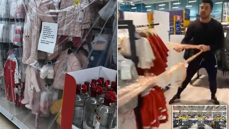 In Video: A young man violating Corona laws tore off the covers inside a store