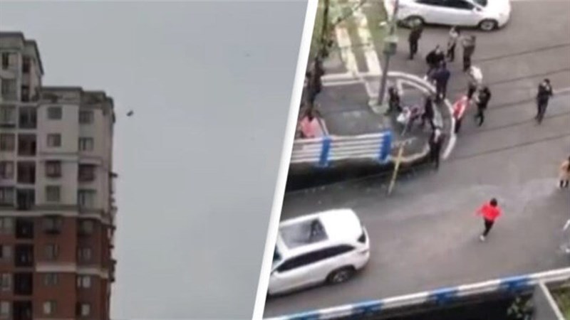In Video: Chinese man arrested after dumping money out of 30th floor window and causing traffic jams